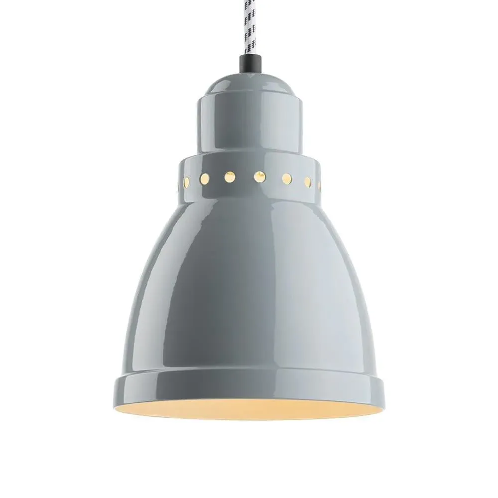Large Pendant Light Industrial Style - Blue, Steel
