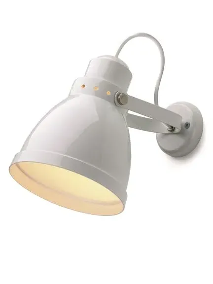 Large Wall Light with Adjustable Head - White, Steel