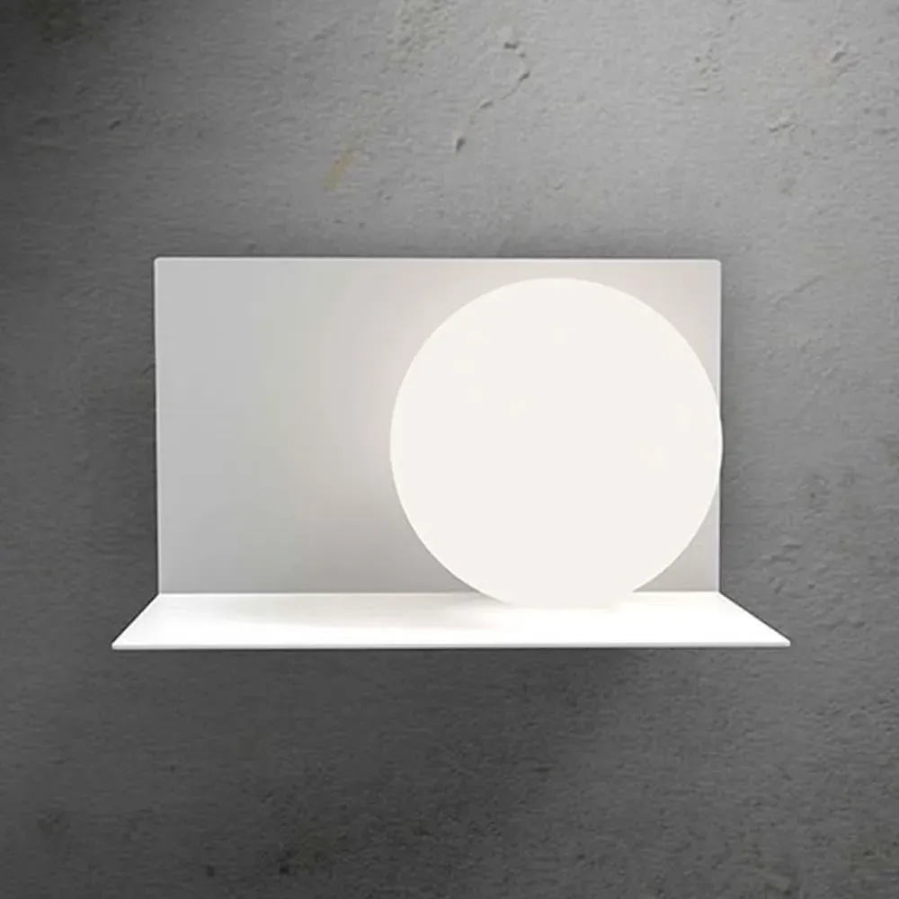 Large Wall Light with Glass Shade - Black, Metal