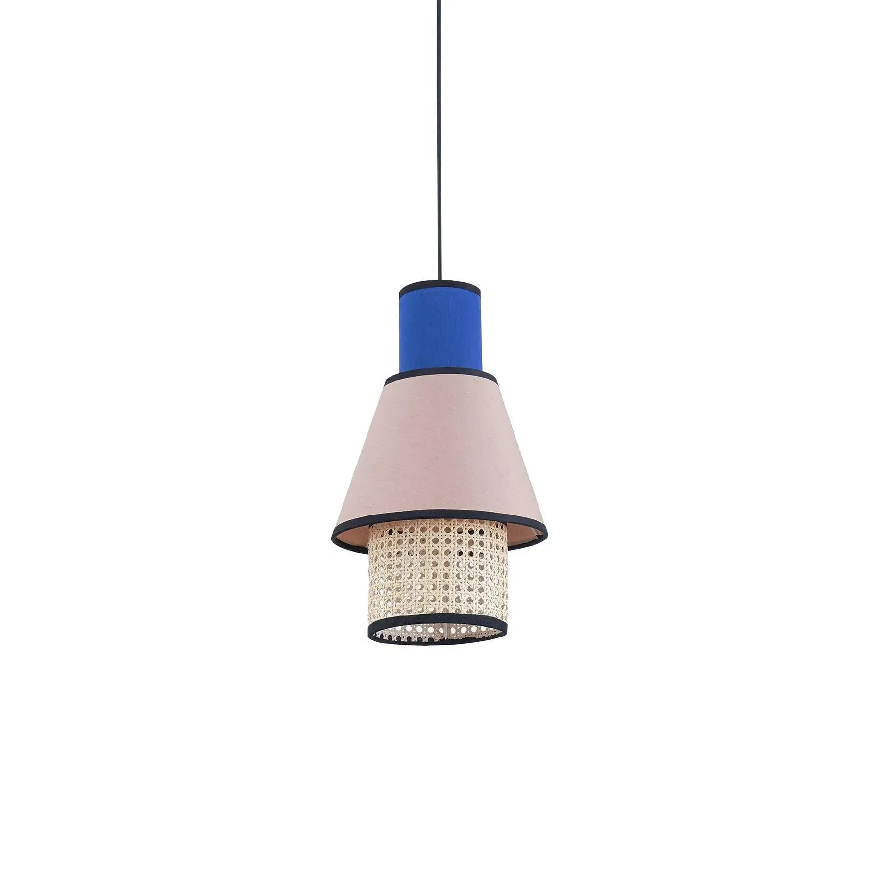 Layered Pendant Light - Linen, Rattan