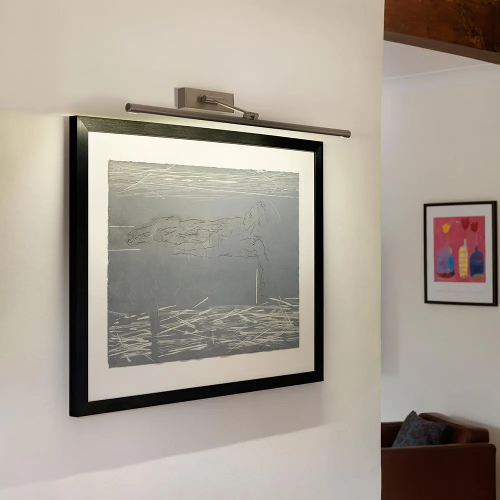 LED Picture Light with Adjustable Arm - Brass