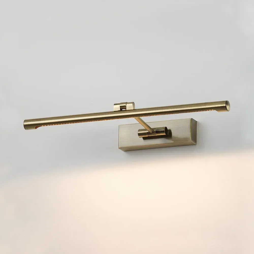 LED Picture Light with Adjustable Arm - Brass