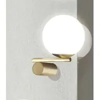 Left Wall Light with Glass Shade - Gold, Metal