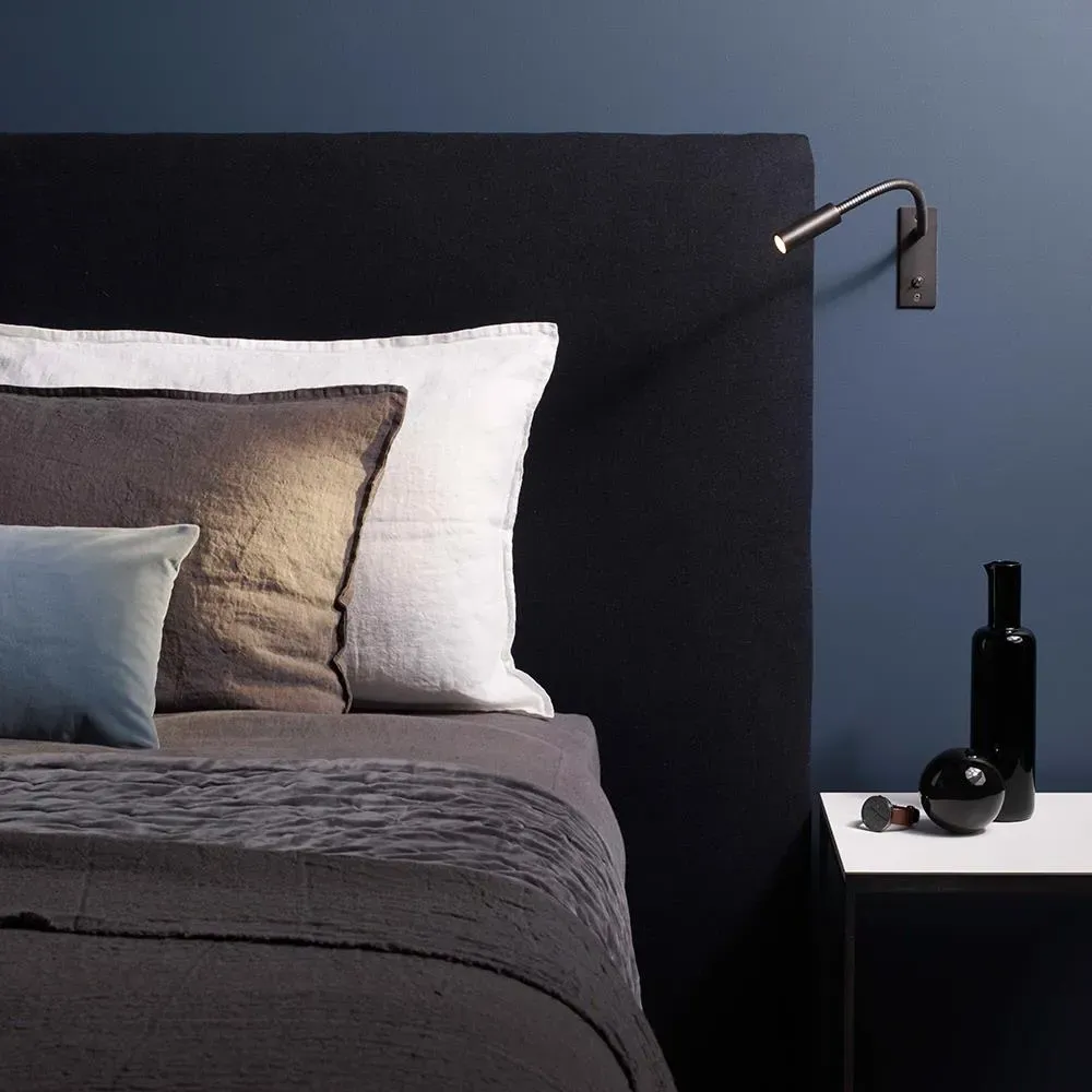 Leo Switched LED Wall Light with Flexible Arm - Bronze