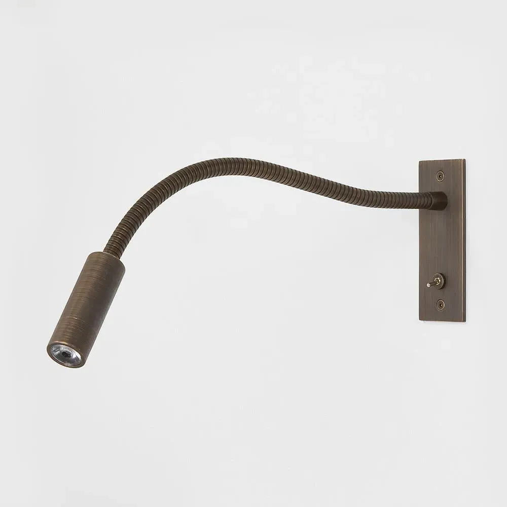 Leo Switched LED Wall Light with Flexible Arm - Nickel