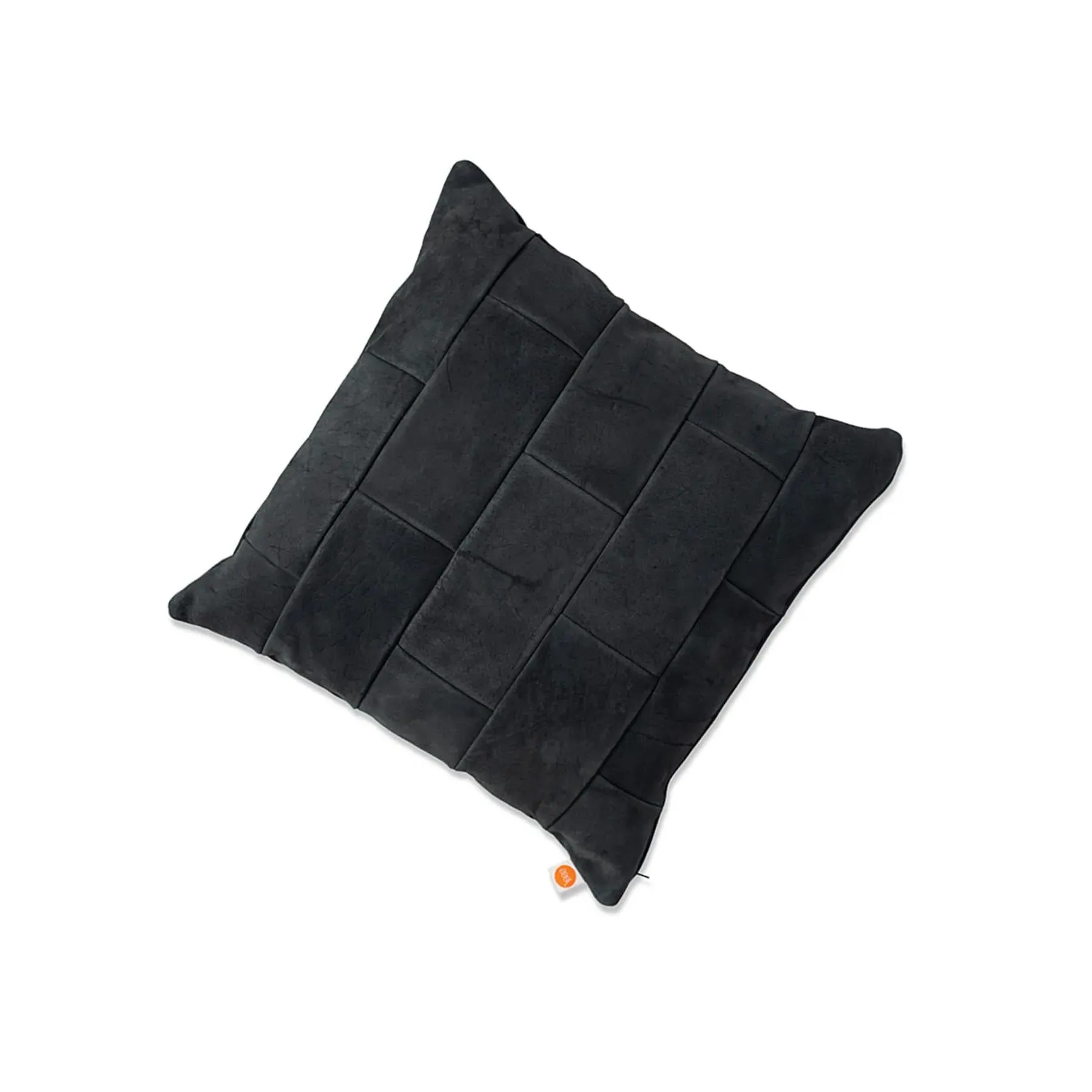 Lewis Pillow with Patchwork - Black, Leather image