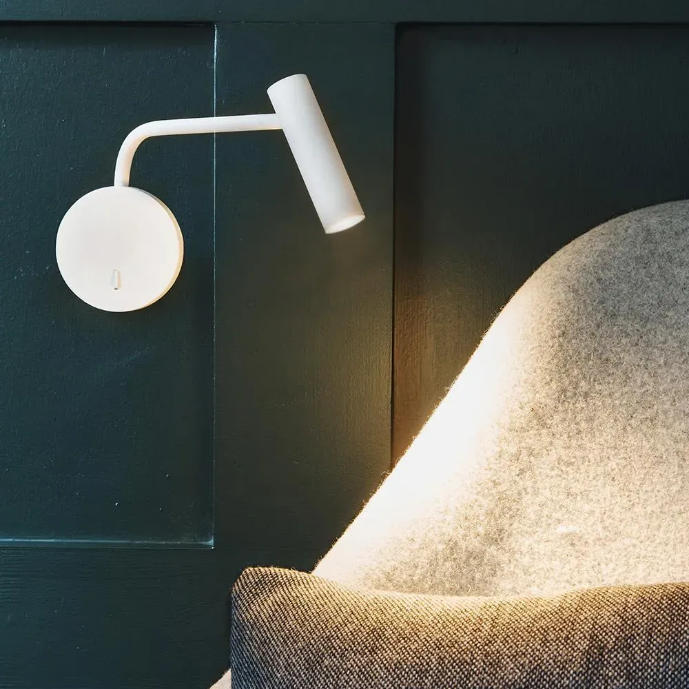 Long Wall Light with Adjustable Arm - White