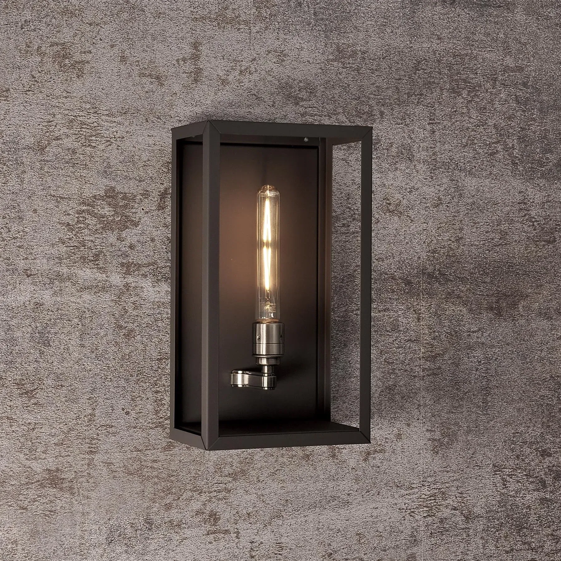 Medium Box Wall Light - Antique Black, Steel