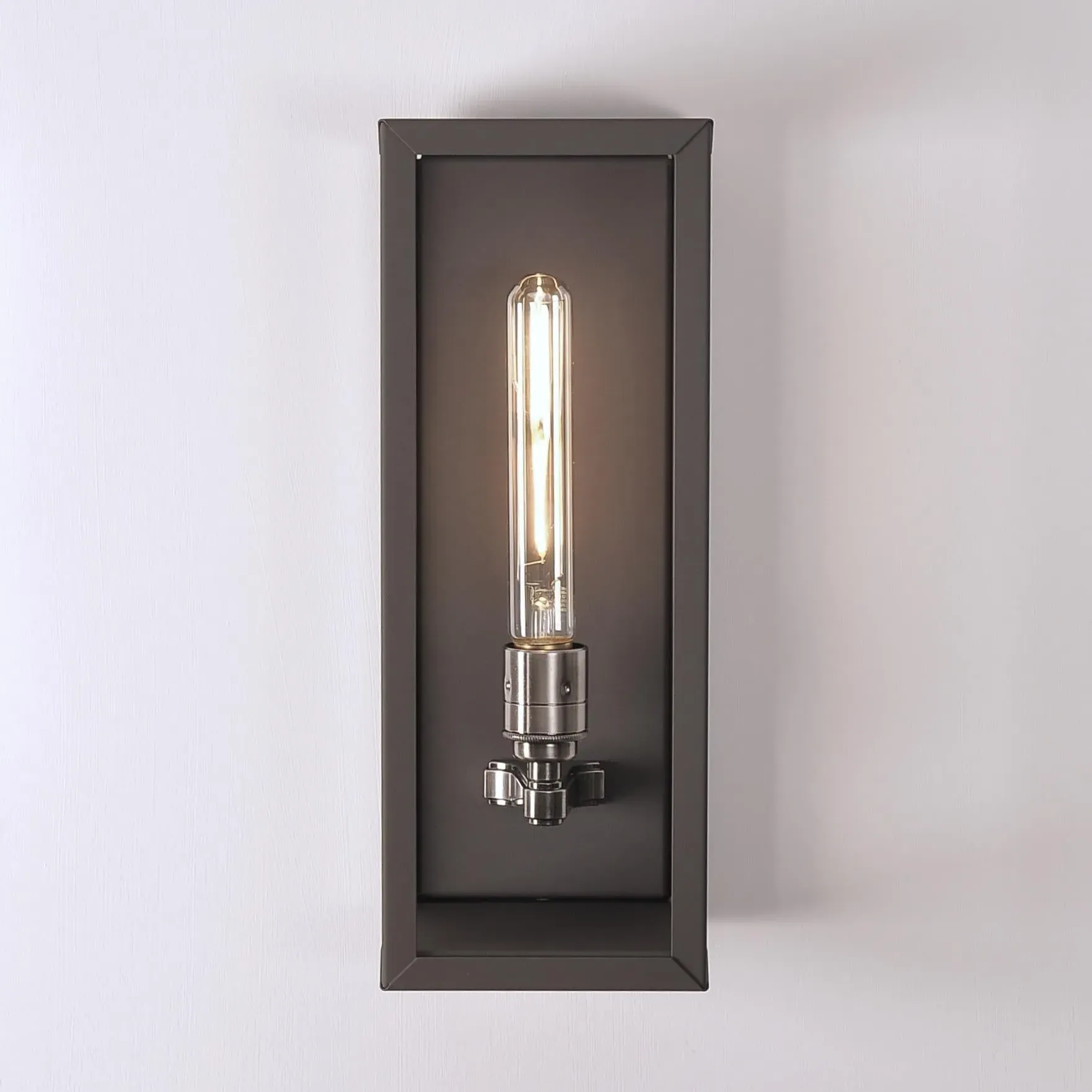 Medium Box Wall Light - Antique Black, Steel