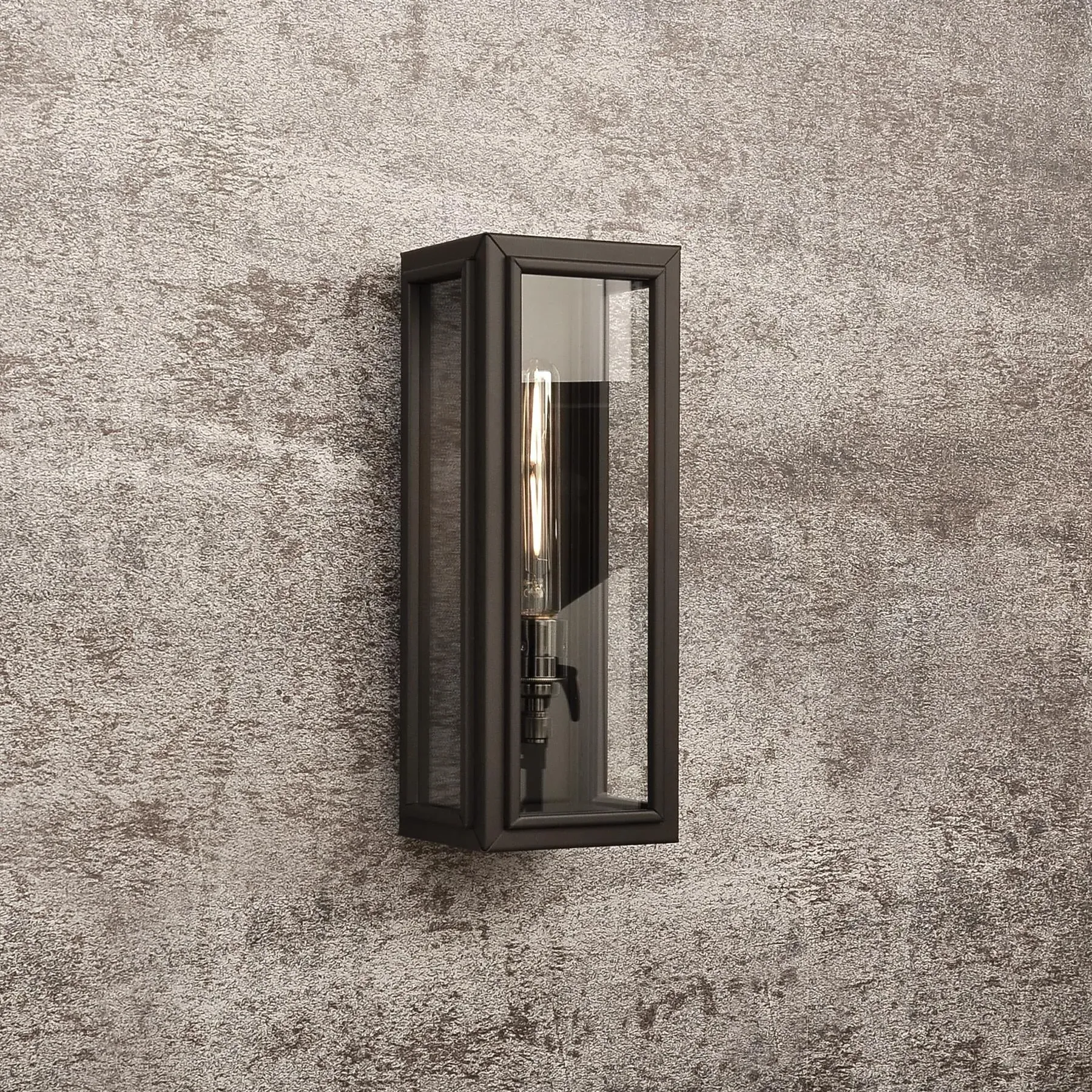 Medium Box Wall Light - Antique Black, Steel