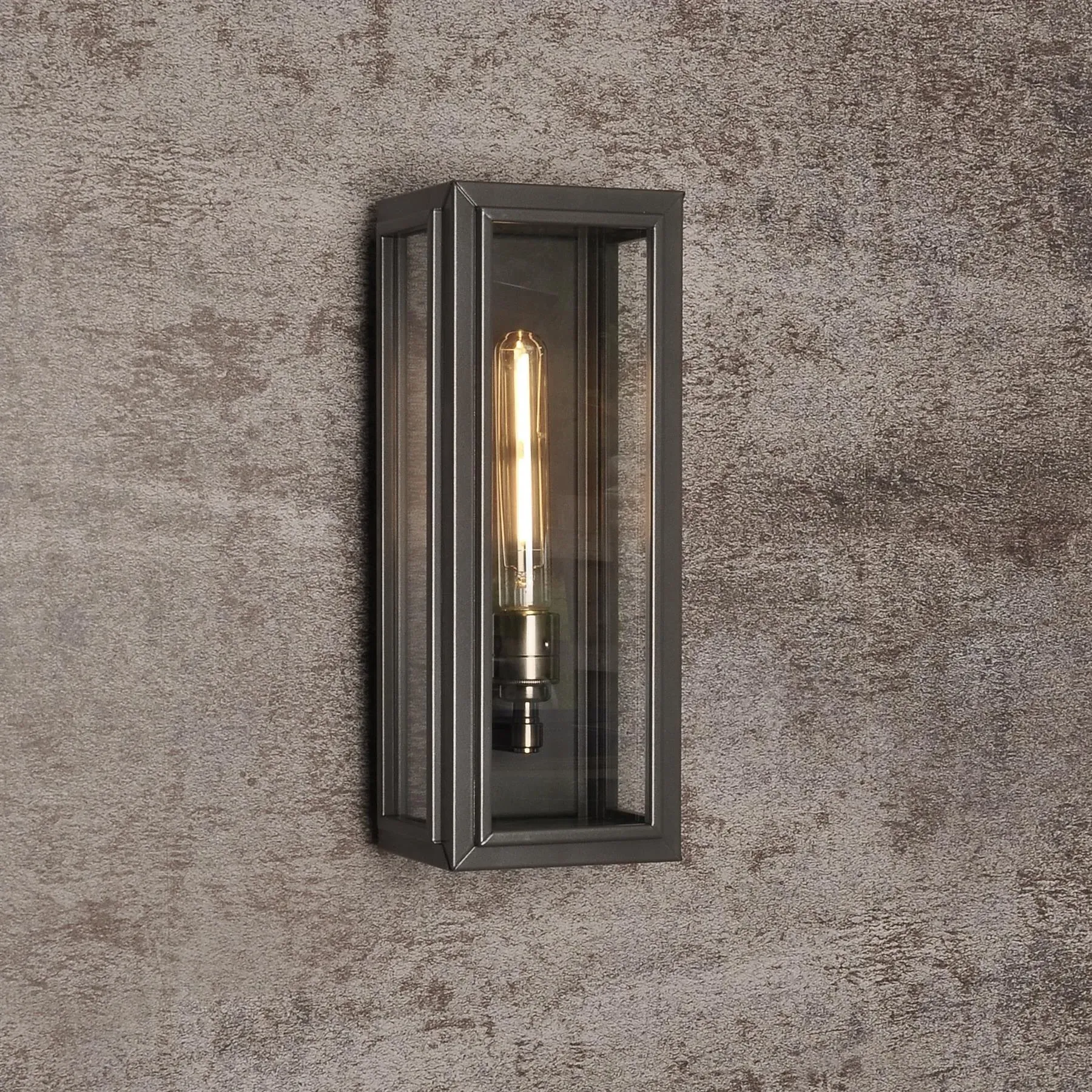 Medium Box Wall Light - Pewter, Stainless Steel