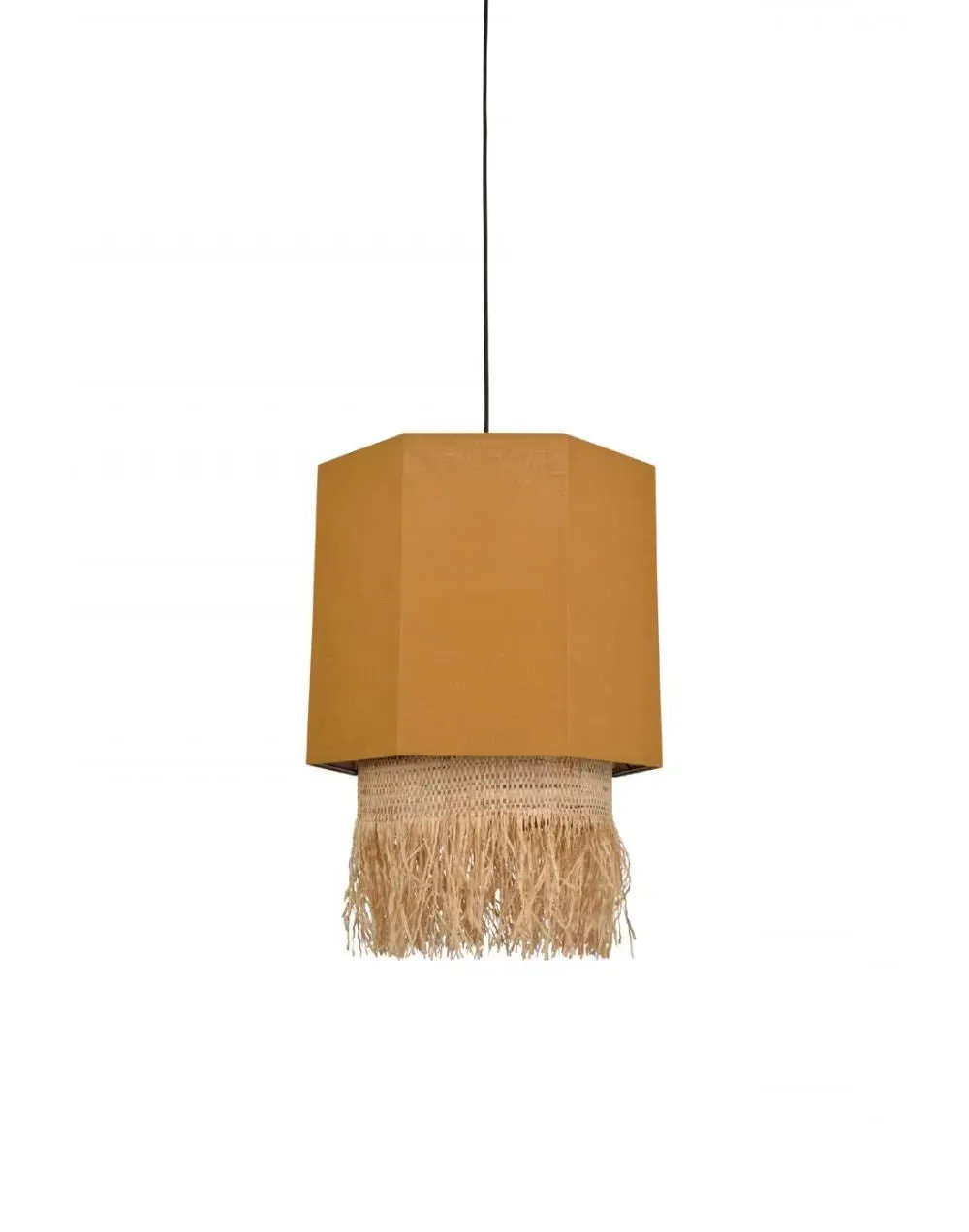 Medium Pendant Light - Curry, Washed Linen