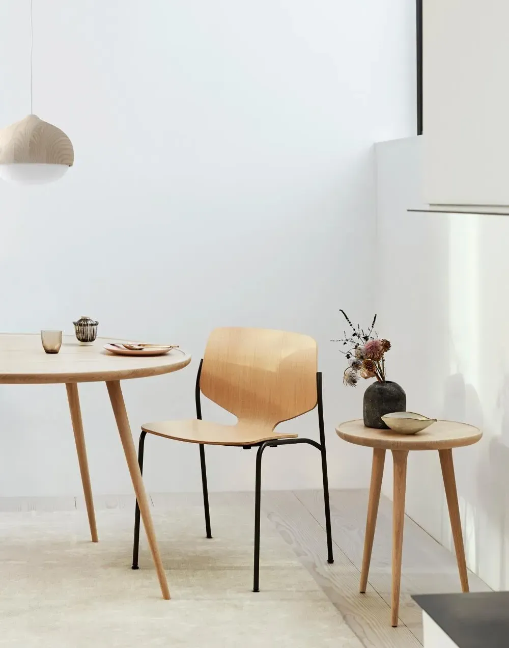 Medium Pendant Light - Smoked Glass, Black Wood