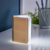 Mini Book Table Lamp with Battery - Maple Wood