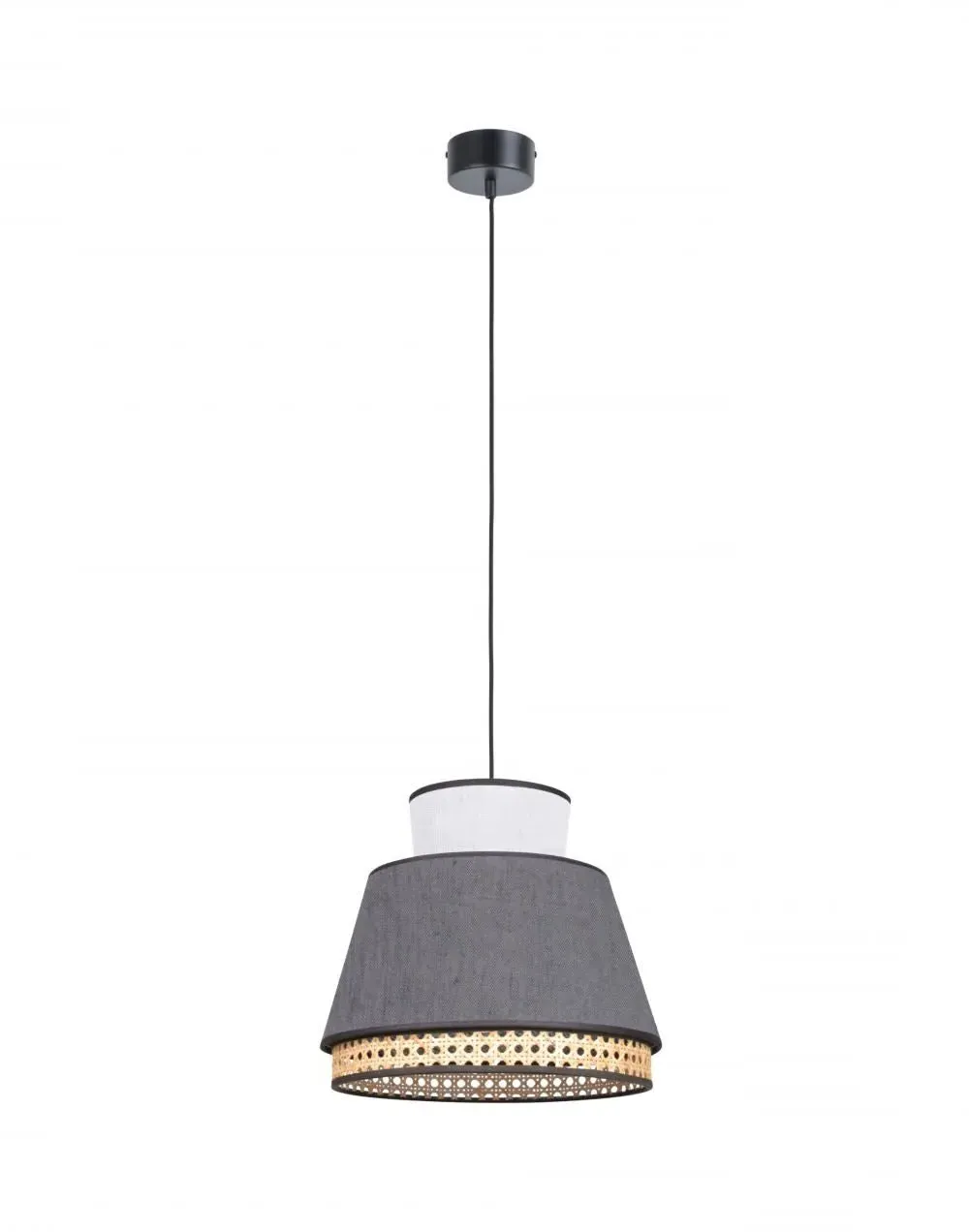 Mini Pendant Light with 3 Shades - Linen, Cane image