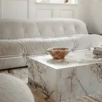 Noho Grand Marble Coffee Table - White, Marble