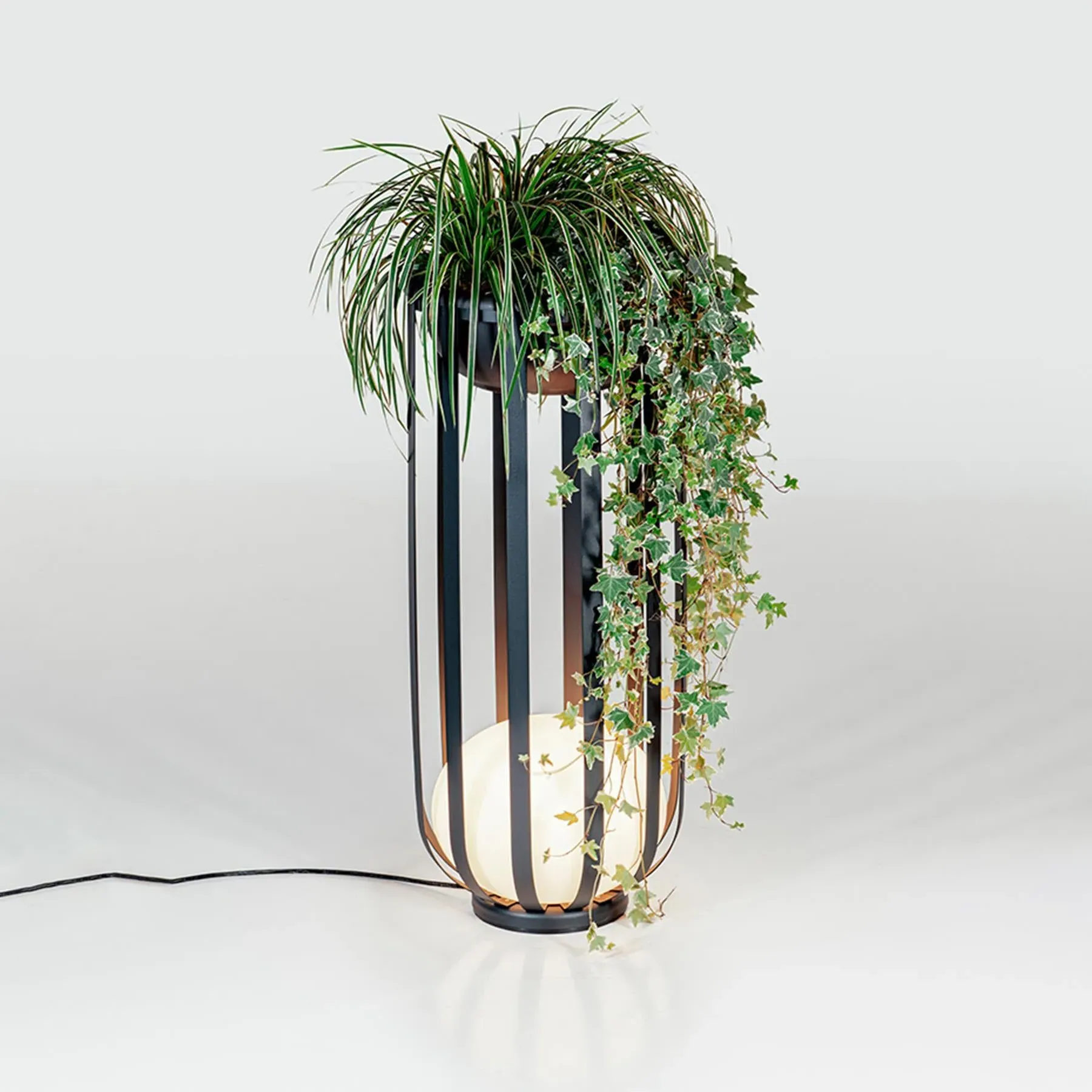 Outdoor Floor Light with Artificial Plants - Polyethylene