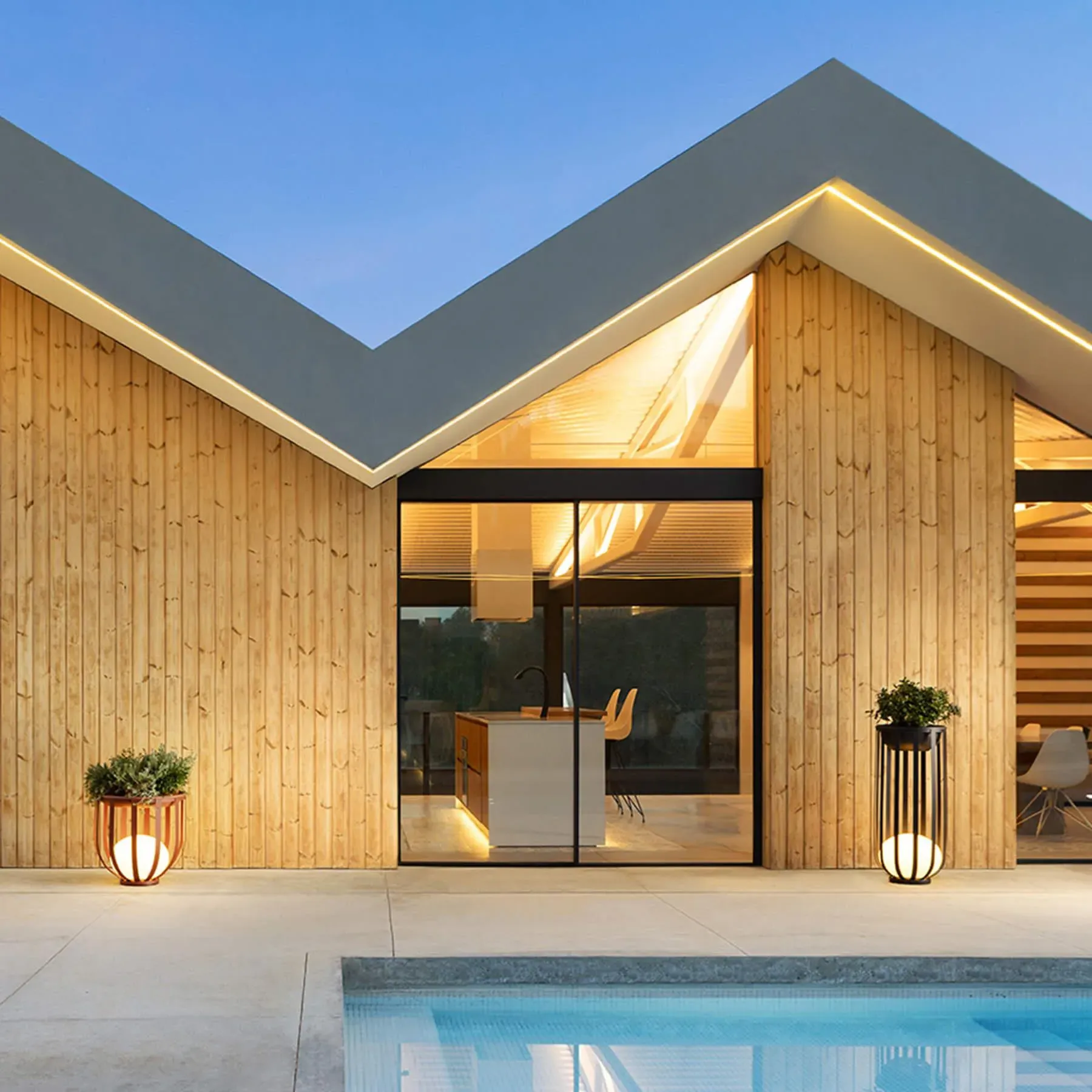 Outdoor Floor Light with Vegetation Kit - Red