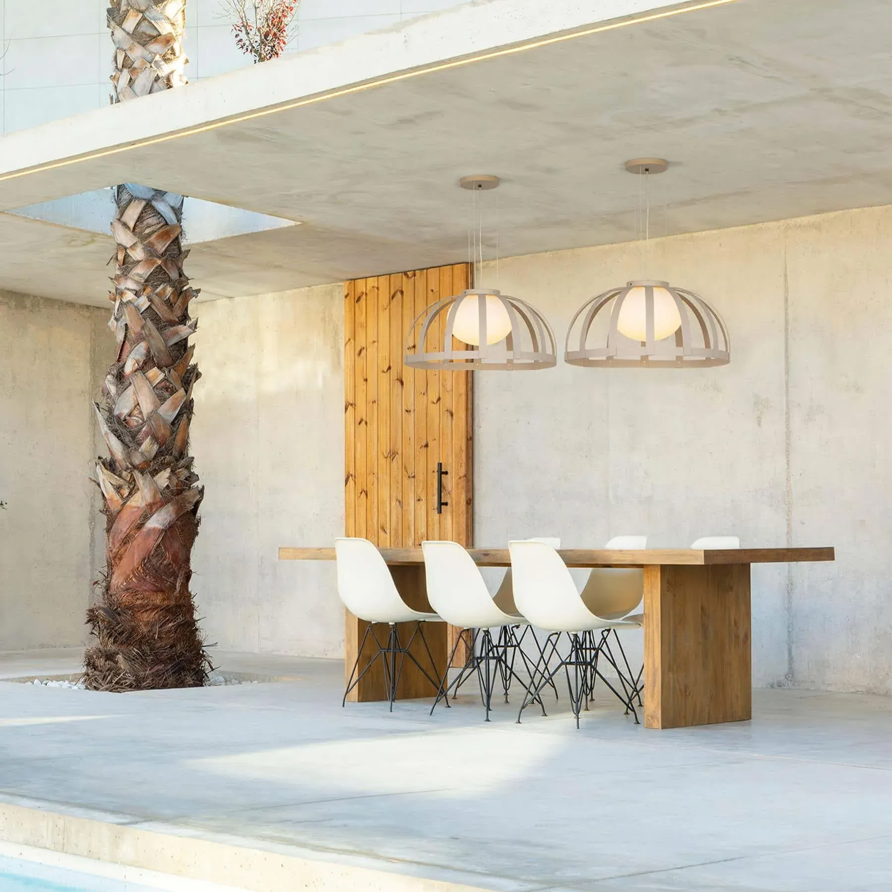 Outdoor Pendant Light with Cage Design - Polyethylene