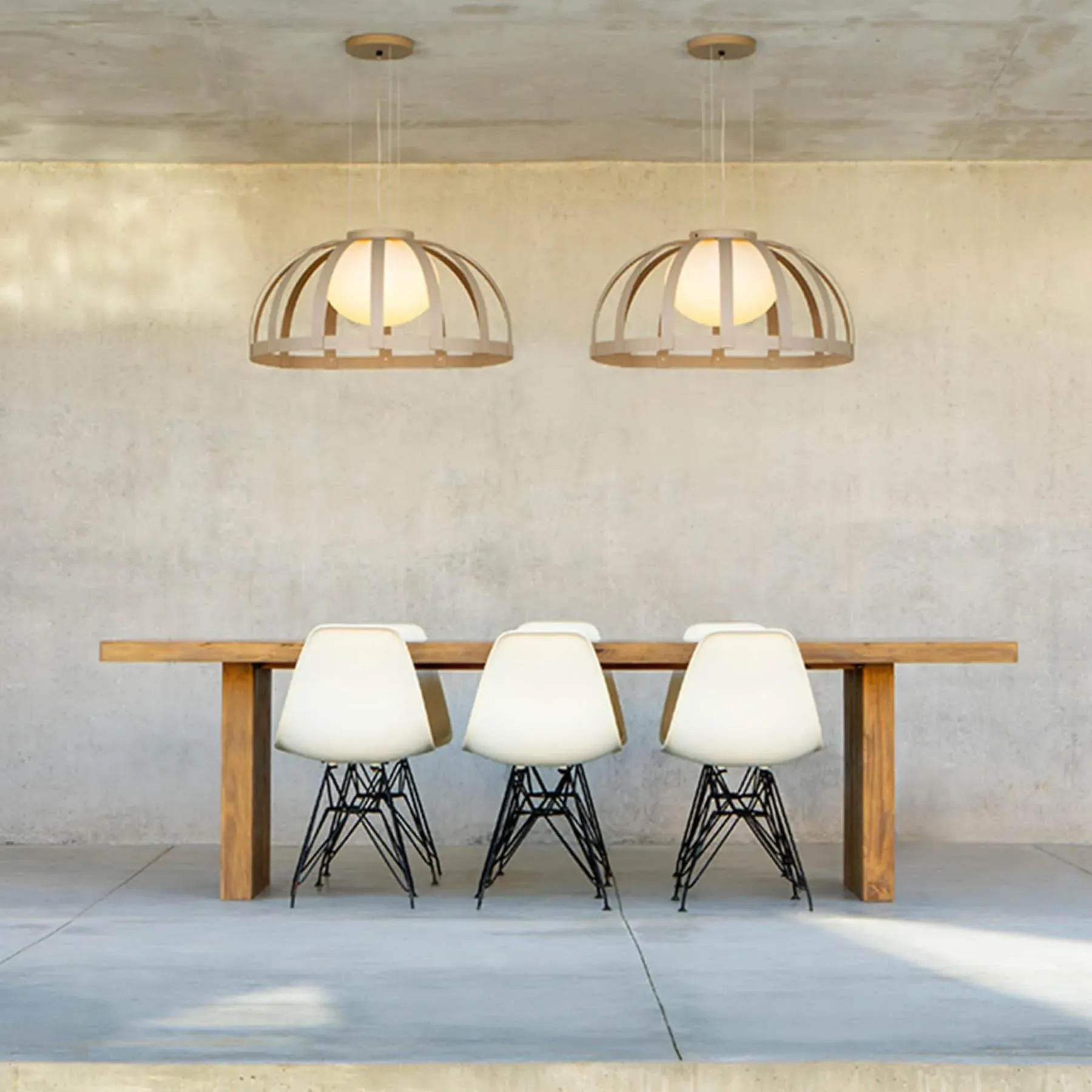 Outdoor Pendant Light with Cage Design - Polyethylene