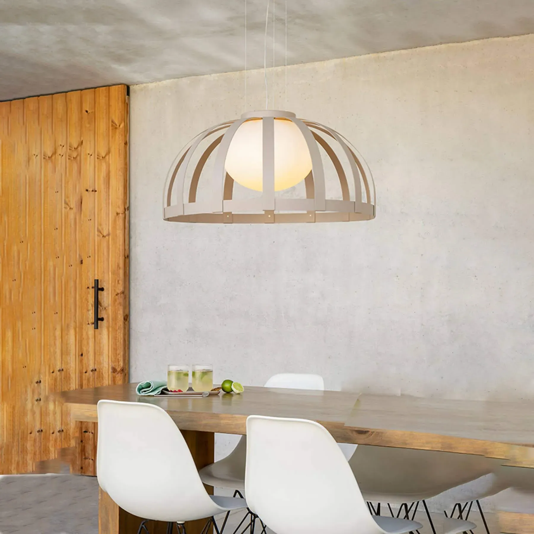 Outdoor Pendant Light with Cage Design - Polyethylene