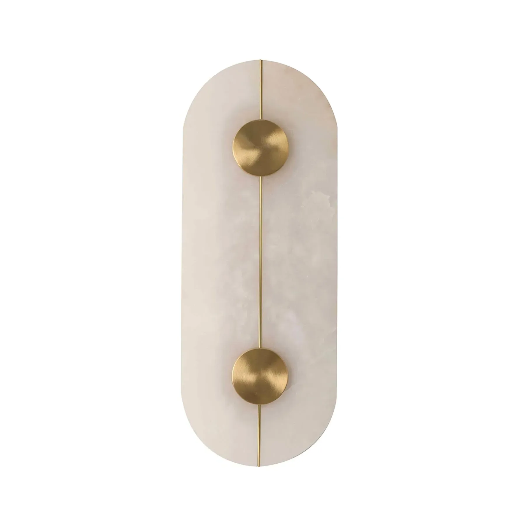 Oval Flush Wall Light - White, Marble