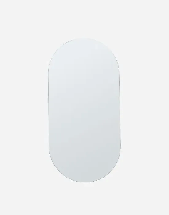 Oval Wall Mirror - Clear, Black Frame image