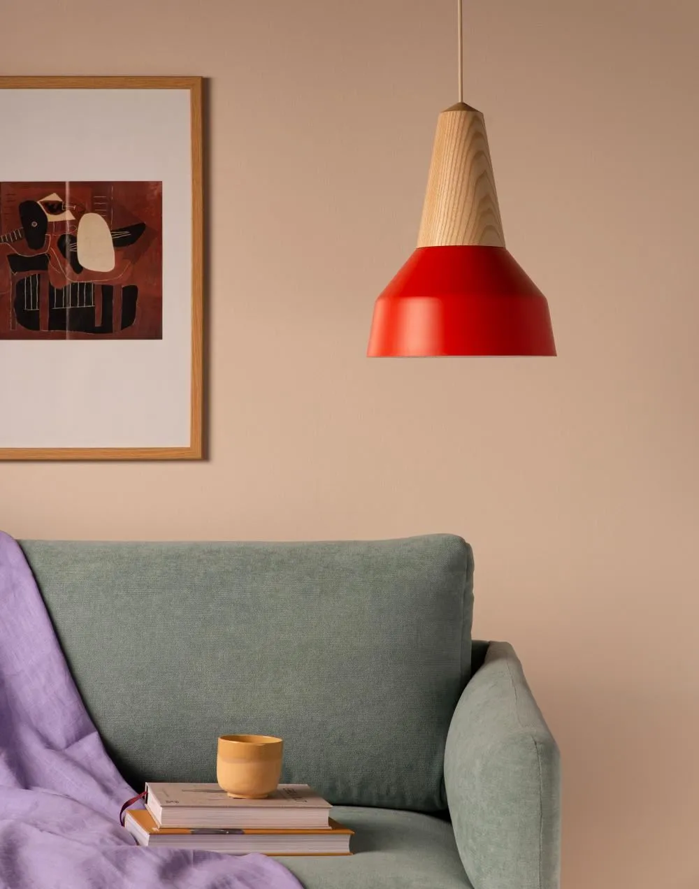 Pendant Light with Magnetic Shade - Walnut