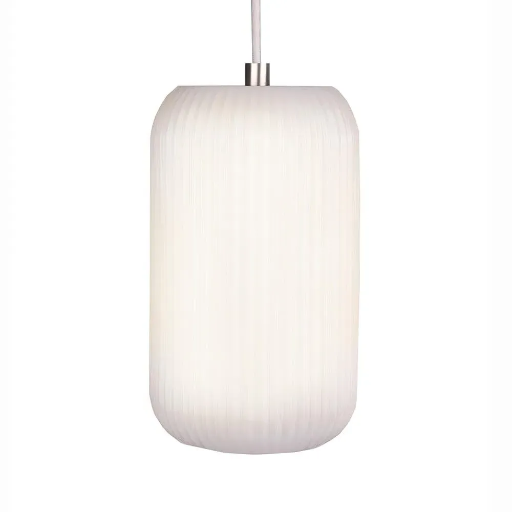 Pendant Light with Ridged Shade - Glass