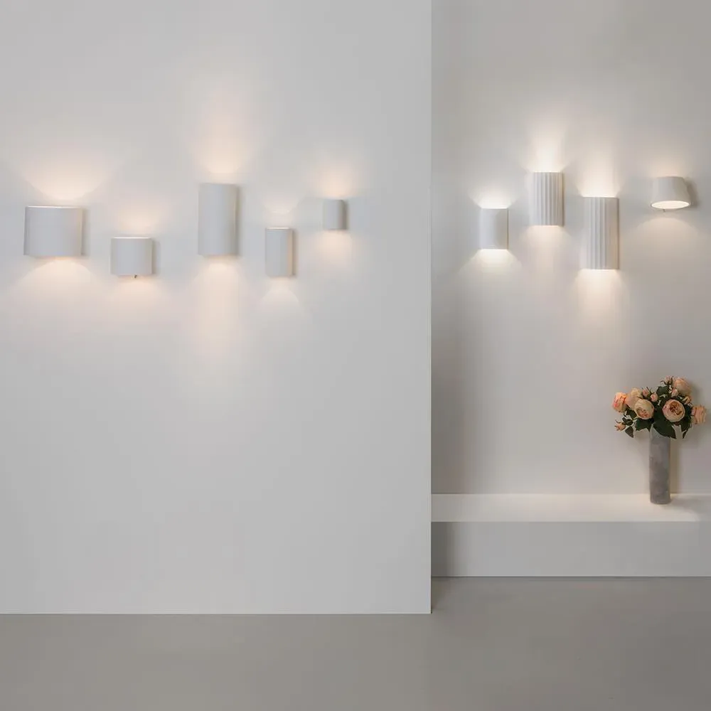 Pero Up Down Wall Light - White, Plaster
