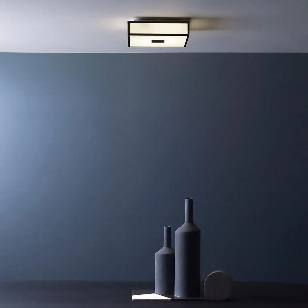 Rectangular Ceiling Light IP44 - Chrome, Glass