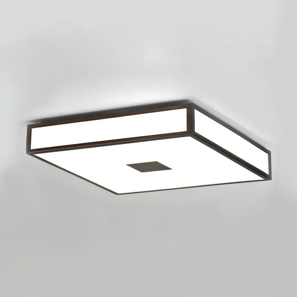 Rectangular Ceiling Light IP44 - Chrome, Glass