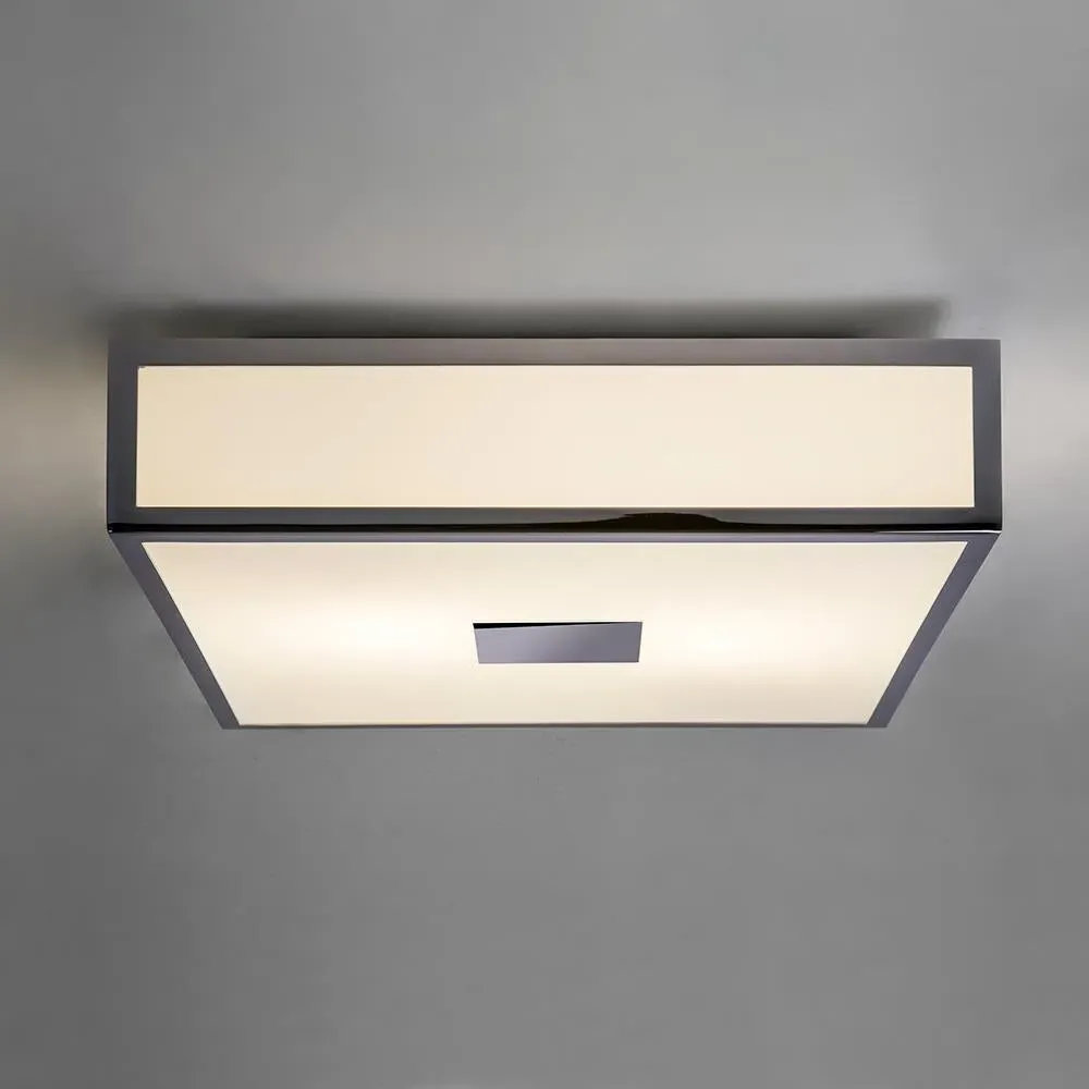 Rectangular Ceiling Light IP44 - Chrome, Glass