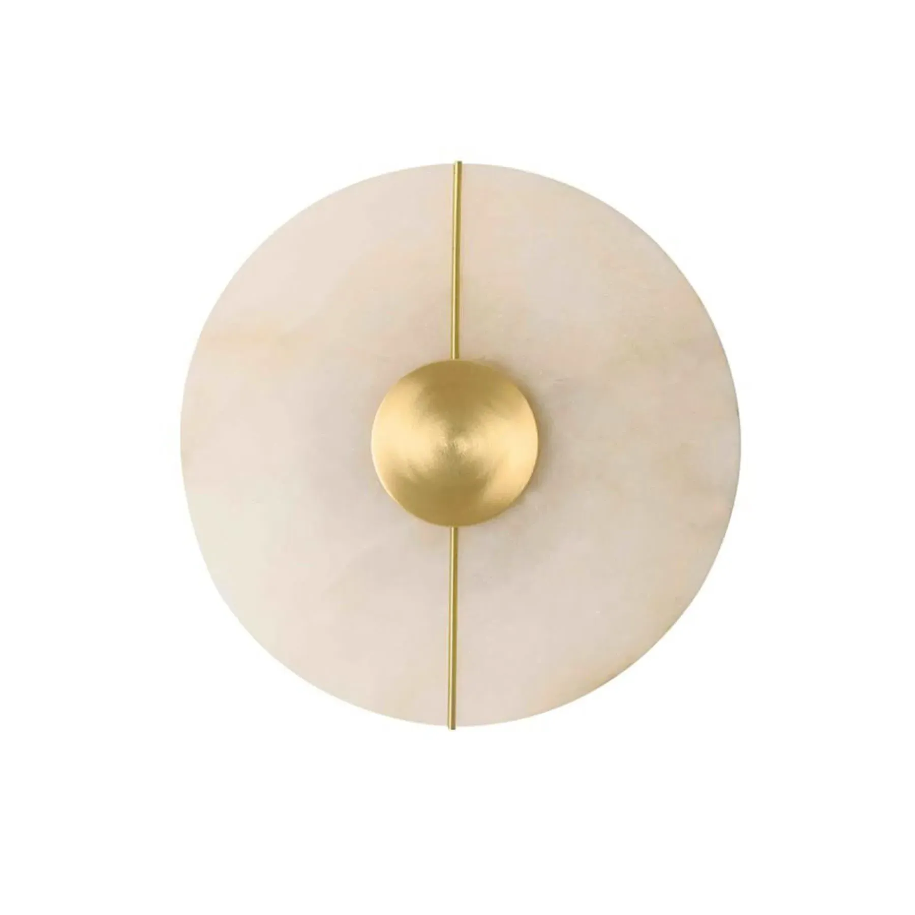 Round Flush Wall Light - White, Marble image