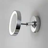 Round Illuminated Mirror with Magnifier - Chrome