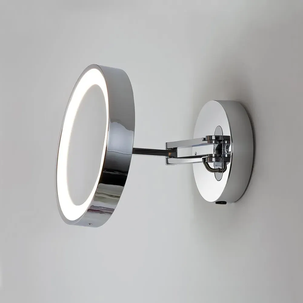 Round Illuminated Mirror with Magnifier - Chrome image