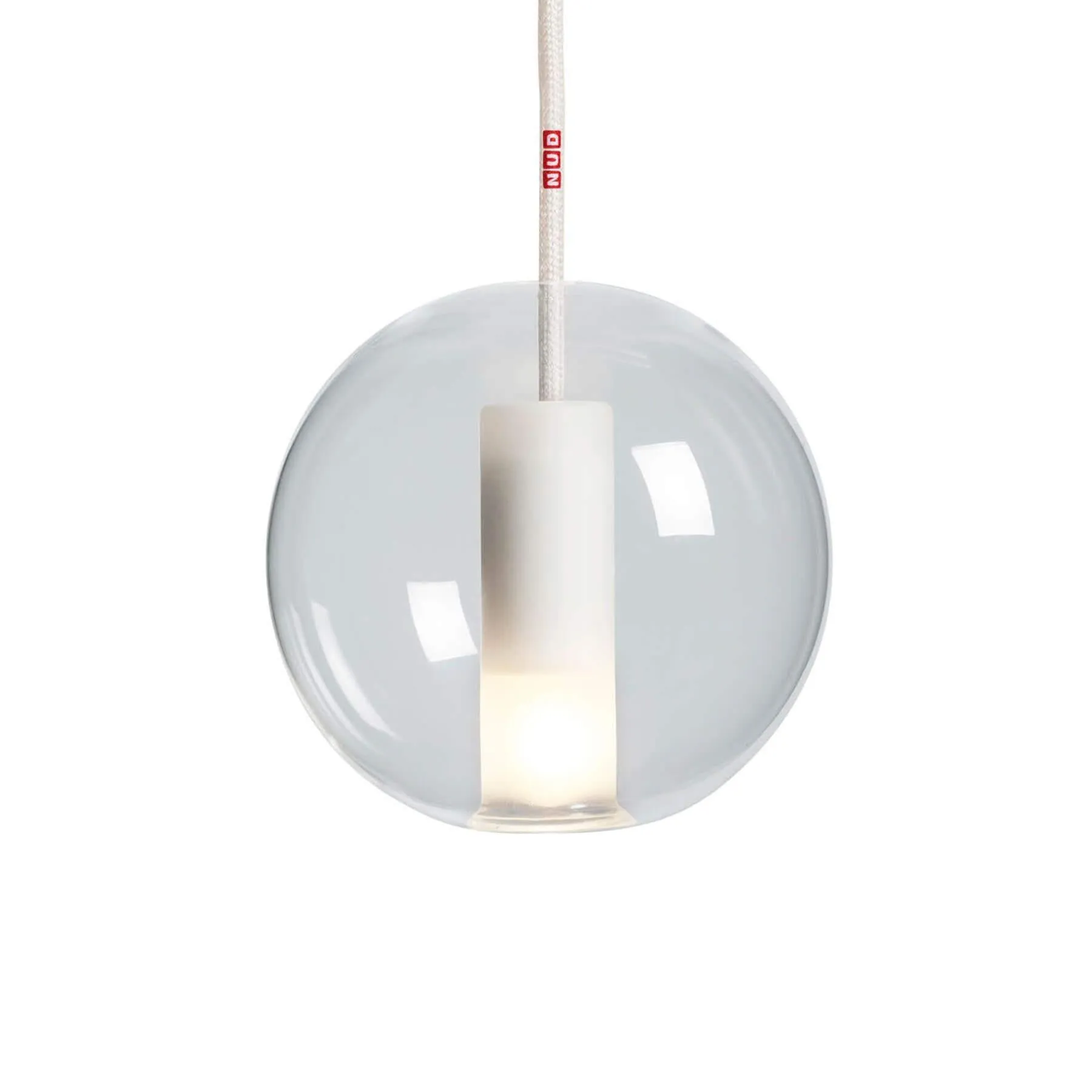 Round Pendant Light with Inner Pillar - Space, Glass