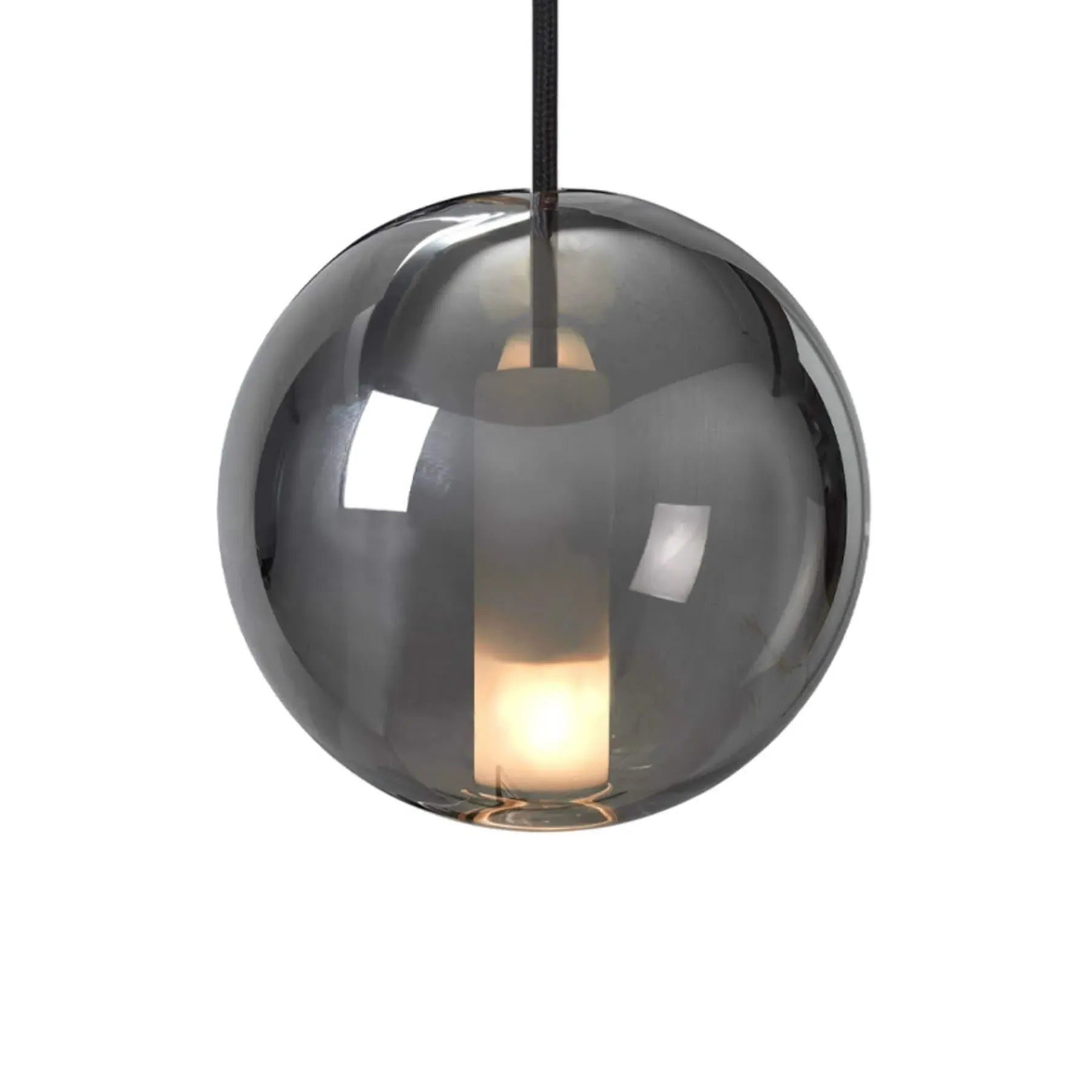 Round Pendant Light with Inner Pillar - Space, Glass
