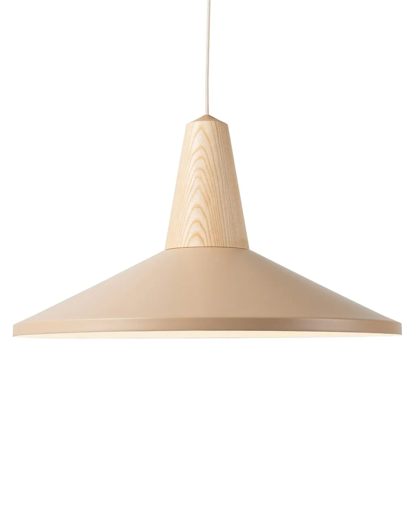 Shell Pendant Light with Magnetic Shade - Oak