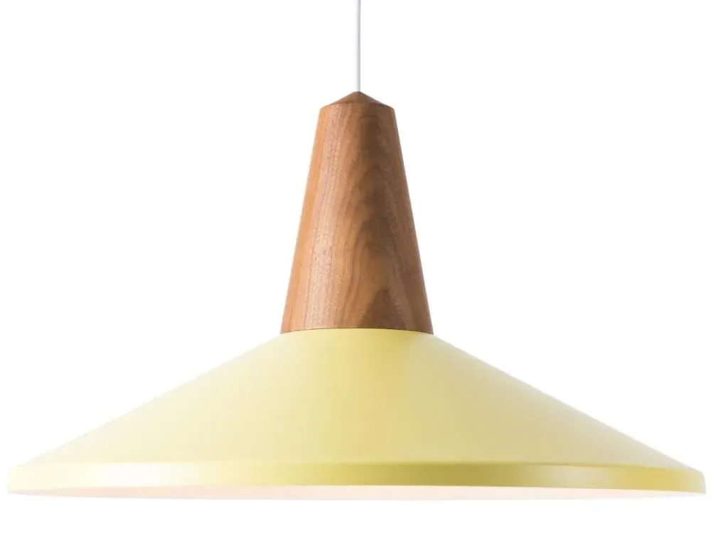 Shell Pendant Light with Magnetic Shade - Olive, Walnut