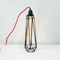 Slim Diamond Cage Table Lamp - Black, Metal