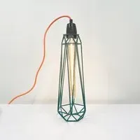 Slim Diamond Cage Table Lamp - Blue, Metal