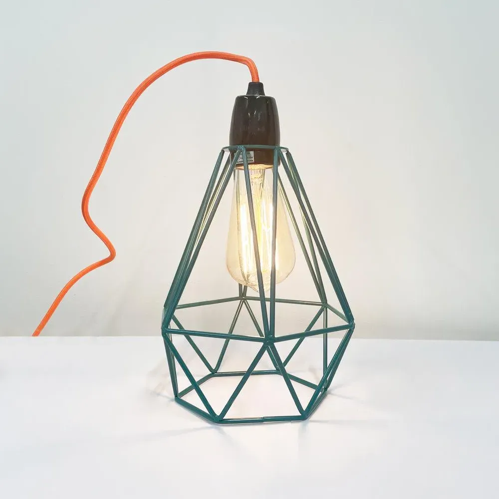 Slim Diamond Cage Table Lamp - Gold, Metal