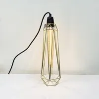 Slim Diamond Cage Table Lamp - Gold, Metal