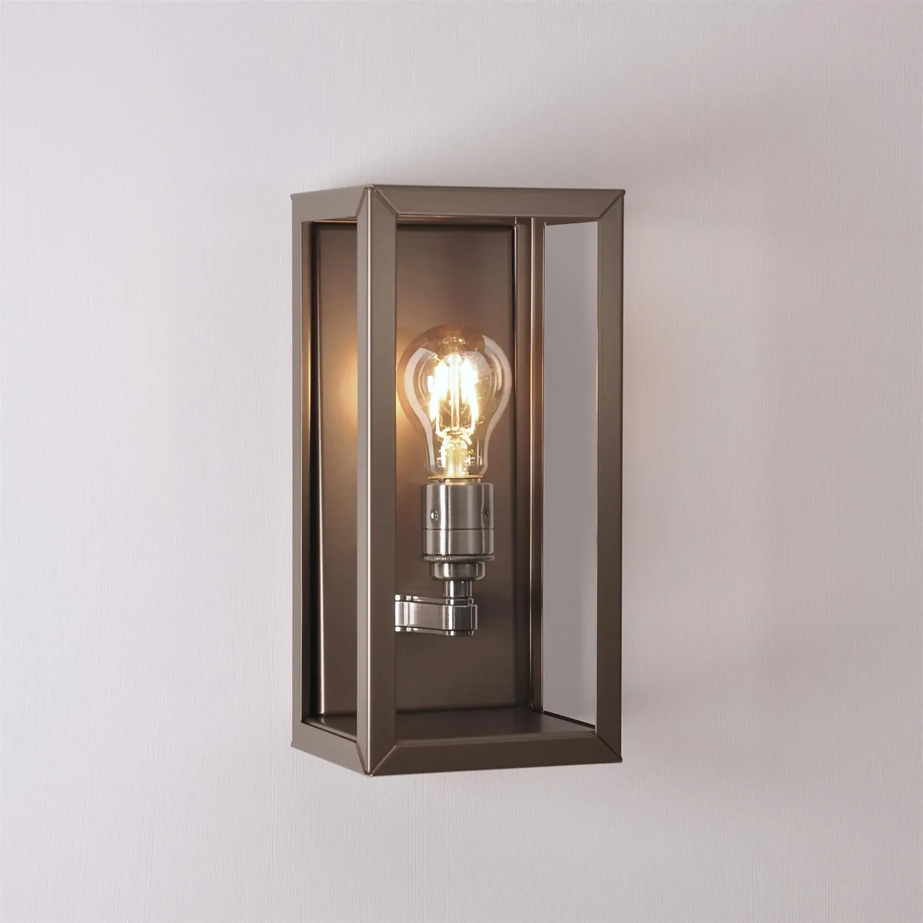 Small Box Wall Light - Bronze, Stainless Steel image