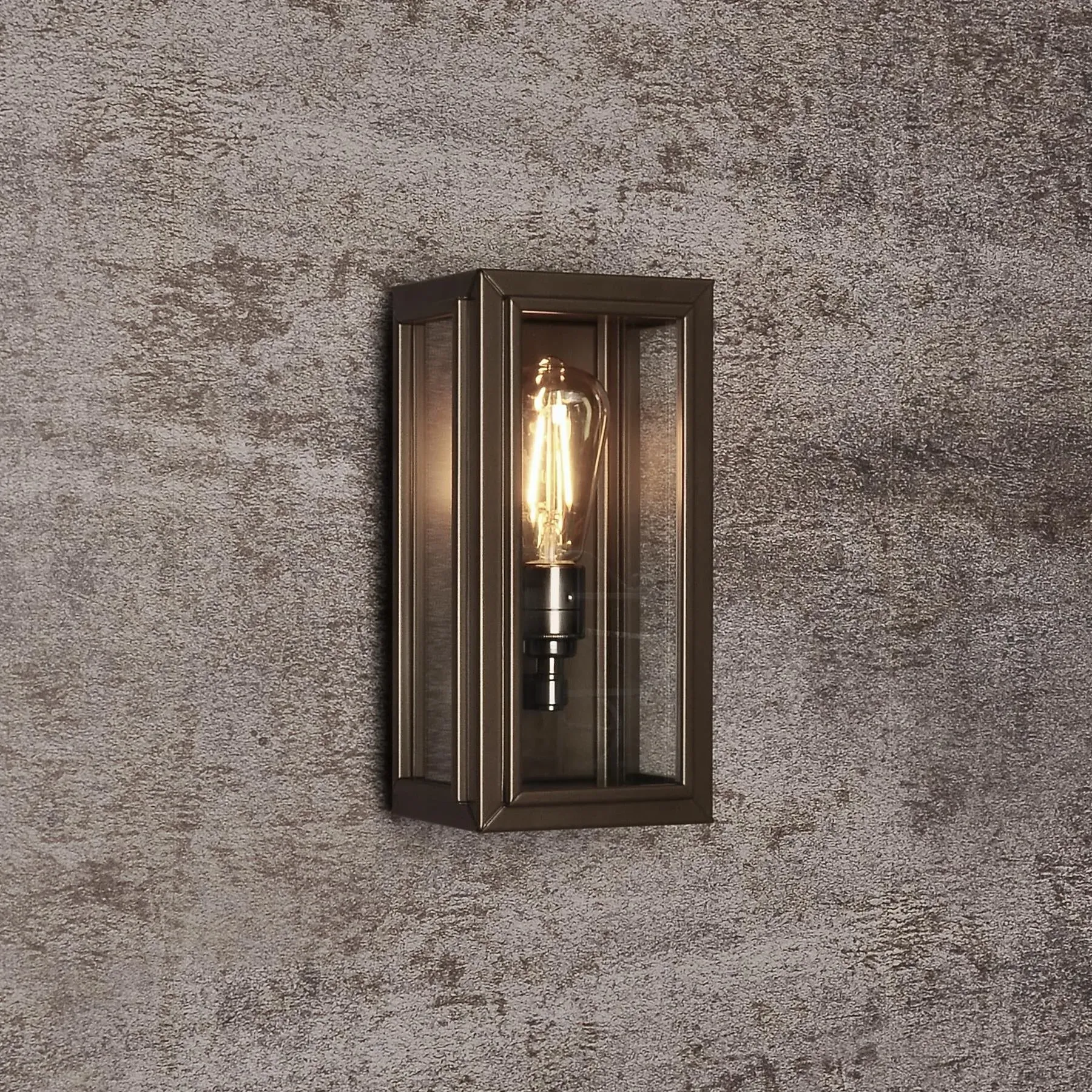 Small Box Wall Light - Bronze, Stainless Steel image