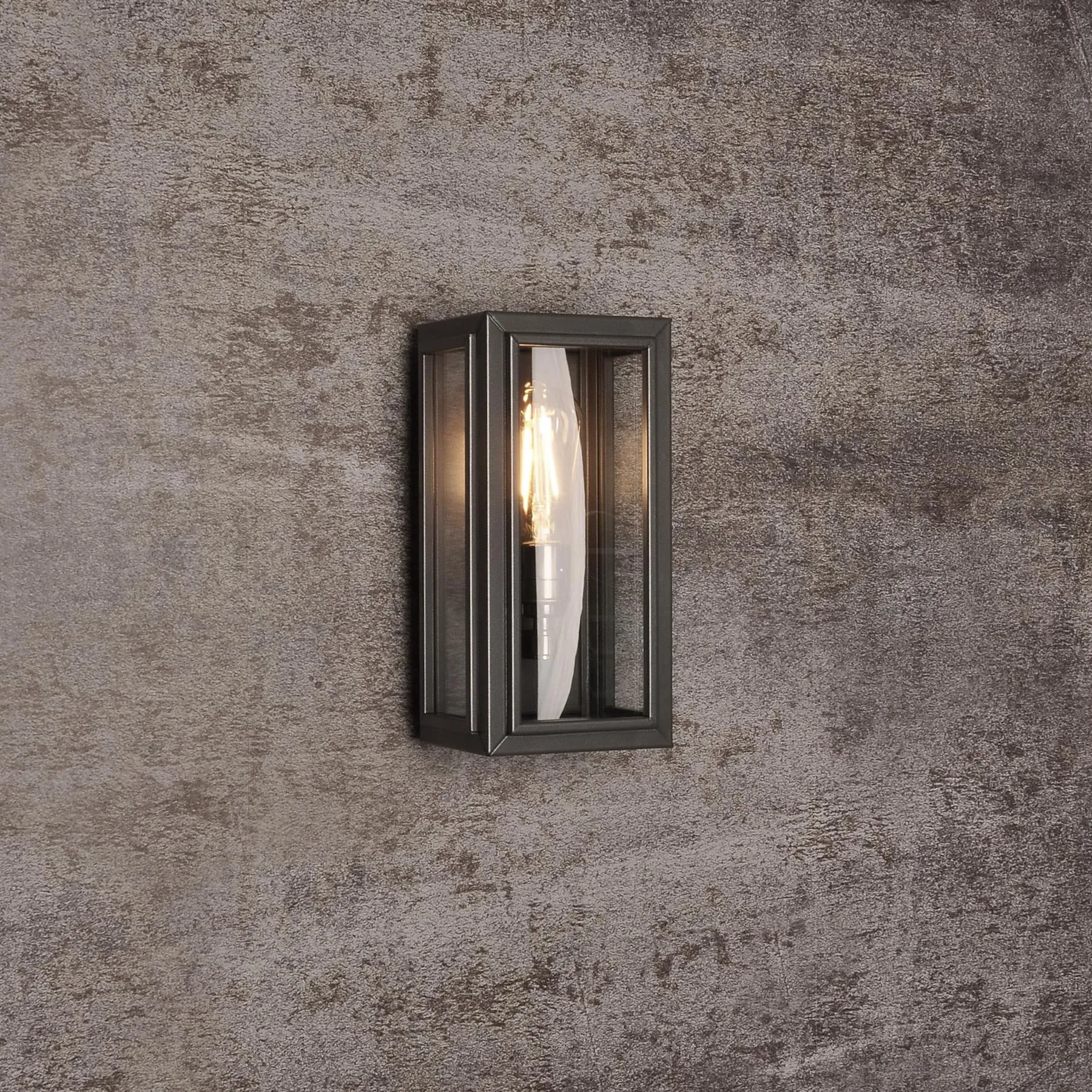 Small Box Wall Light - Pewter, Stainless Steel image