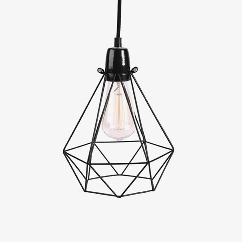Small Diamond Cage Pendant Light - Black image