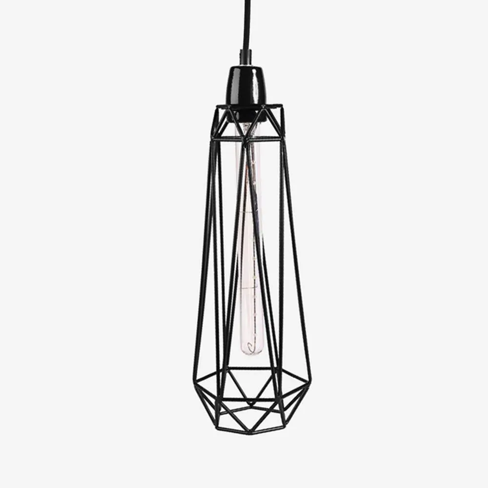 Small Diamond Cage Pendant Light - Gold