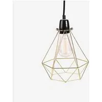Small Diamond Cage Pendant Light - Gold